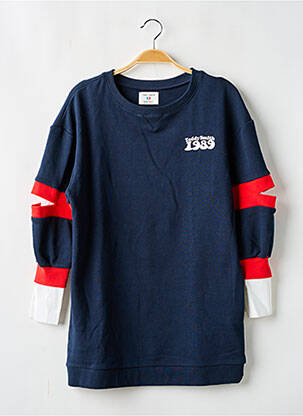 Robe mi-longue col rond manches longues bleu TEDDY SMITH fille