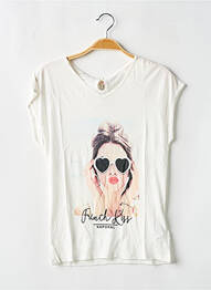 Top imprimé fantaisie manches courtes blanc KAPORAL fille