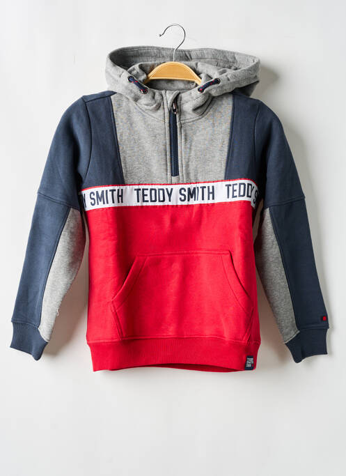 Sweat-shirt à capuche rouge TEDDY SMITH pour garçon