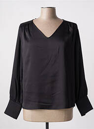 Blouse poignets boutonnés avec fente manches longues noir EMA BLUE'S femme