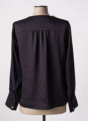 Blouse poignets boutonnés avec fente manches longues noir EMA BLUE'S femme