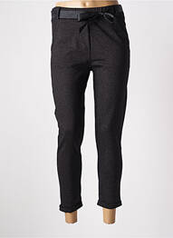 Pantalon 7/8 taille haute taille haute noir MADE IN ITALY femme