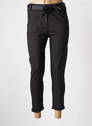 Pantalon 7/8 taille haute taille haute noir MADE IN ITALY femme