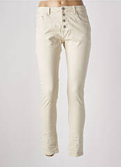 Pantalon slim beige PLACE DU JOUR pour femme seconde vue