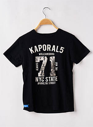 T-shirt stretch manches courtes noir KAPORAL garcon