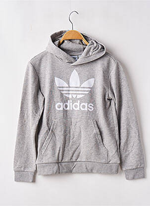 Sweat-shirt à capuche gris ADIDAS pour garçon