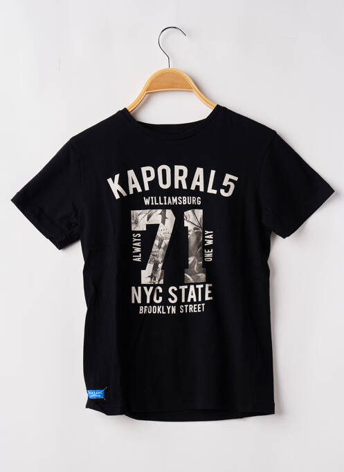 T-shirt stretch manches courtes noir KAPORAL garcon