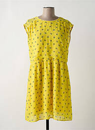 Robe courte coupe évasée manches courtes jaune LILI & LALA femme
