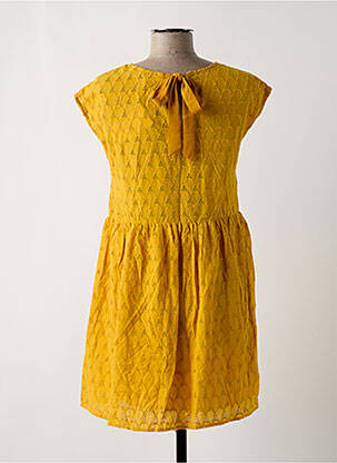 Robe courte manches courtes manches courtes jaune IT HIPPIE femme