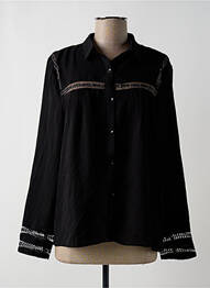 Chemisier tissage crêpe manches longues noir LILI & LALA femme
