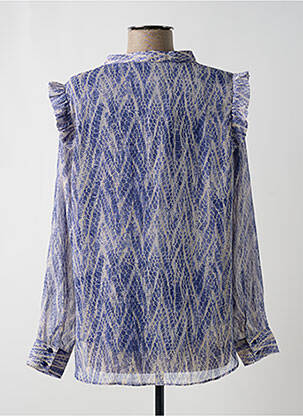Blouse légère et transparente manches longues bleu KILKY femme