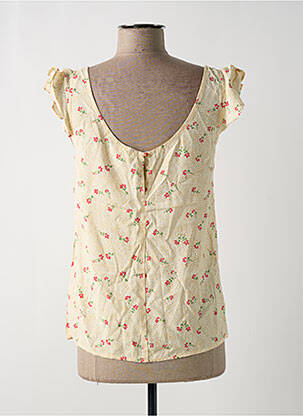 Blouse tissage popeline manches courtes beige GRACE & MILA femme
