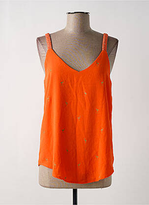 Top imprimé fantaisie fines bretelles orange IT HIPPIE femme