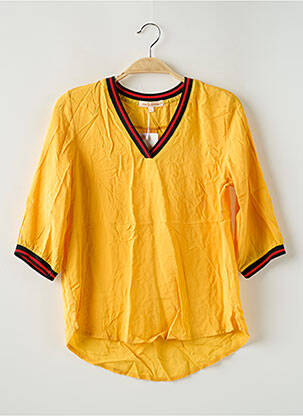 Blouse poignets bords-côtes manches 3/4 jaune PM LOVING fille