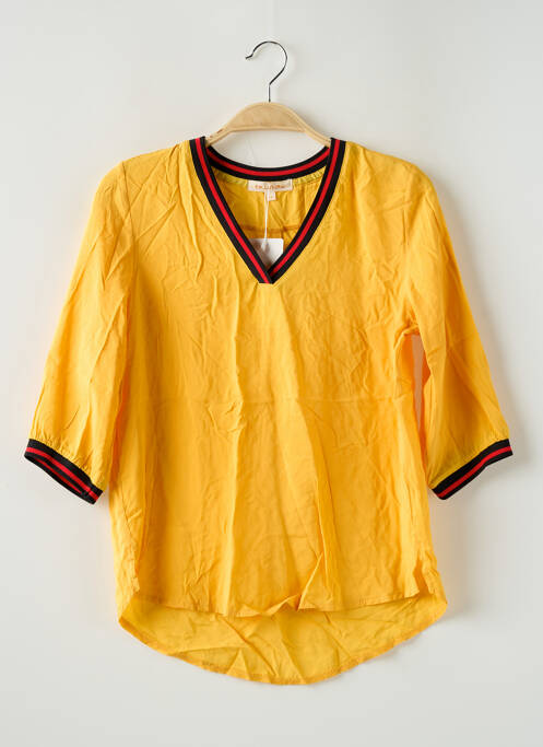 Blouse tissage popeline manches 3/4 jaune PM LOVING fille