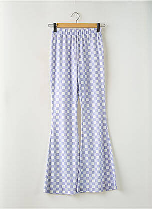 Pantalon droit taille élastique violet ELLI WHITE femme