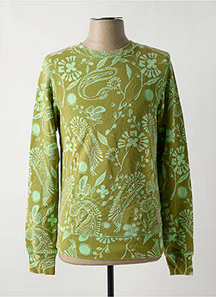 Sweat-shirt tissage jersey manches longues vert SCOTCH & SODA homme