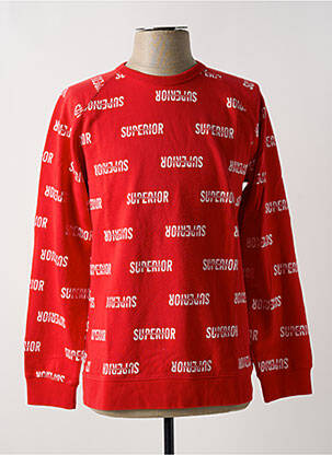 Sweat-shirt tissage jersey manches longues rouge SUPERIOR garçon