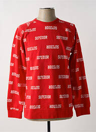 Sweat-shirt tissage jersey manches longues rouge SUPERIOR garcon