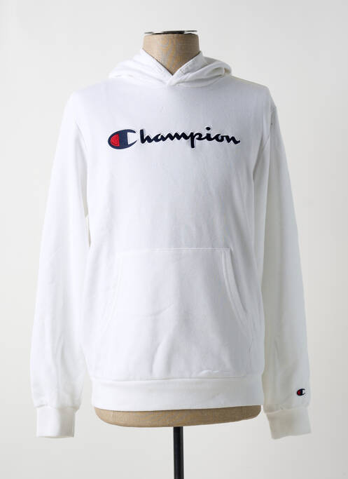 Sweat-shirt à capuche blanc CHAMPION pour garçon