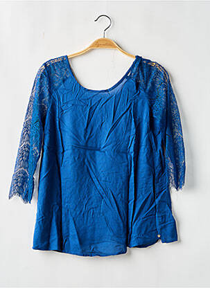 Blouse coupe fluide manches 3/4 bleu TEDDY SMITH fille