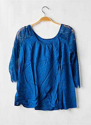 Blouse coupe fluide manches 3/4 bleu TEDDY SMITH fille
