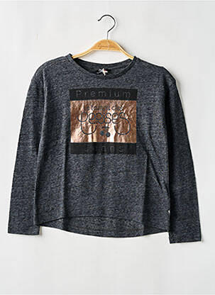 Pull stretch manches longues gris LE TEMPS DES CERISES fille