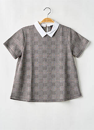 Top coupe évasée manches courtes gris TEDDY SMITH fille