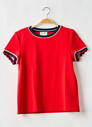 T-shirt coupe cintrée manches courtes rouge TEDDY SMITH fille