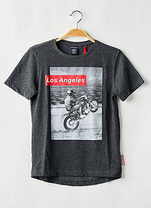 T-shirt stretch manches courtes gris LE TEMPS DES CERISES enfant