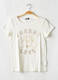 T-shirt stretch manches courtes beige LE TEMPS DES CERISES fille