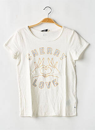 T-shirt stretch manches courtes beige LE TEMPS DES CERISES fille