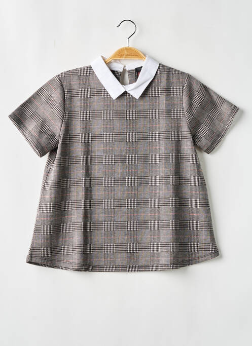 Top coupe évasée manches courtes gris TEDDY SMITH fille