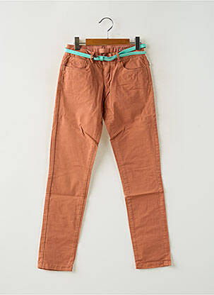 Pantalon slim fermeture zippée sous rabat boutonné orange KAPORAL fille