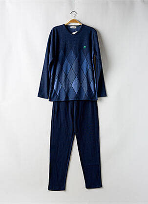 Pyjama col rond bleu MASSANA homme