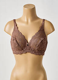 Soutien-gorge effet matière satinée haut soutien-gorge emboitant marron TRIUMPH femme