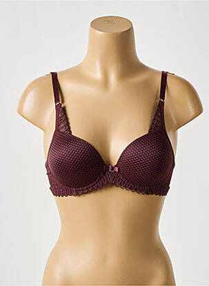 Soutien-gorge effet matière satinée haut soutien-gorge moulé marron TRIUMPH femme