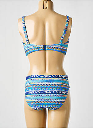 Maillot de bain 2 pièces stretch haut soutien-gorge balconnet bleu SUNMARIN femme