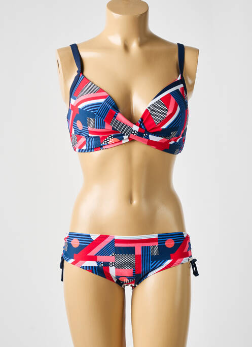 Maillot de bain 2 pièces stretch haut soutien-gorge balconnet bleu SUNMARIN femme