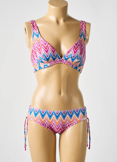 Maillot de bain 2 pièces stretch haut soutien-gorge emboitant rose SUNMARIN femme