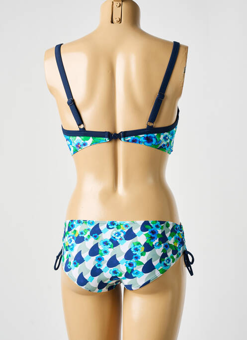 Maillot de bain 2 pièces stretch haut soutien-gorge emboitant bleu SUNMARIN femme