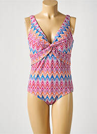 Maillot de bain 1 pièce effet matière satinée haut soutien-gorge balconnet rose SUNMARIN femme