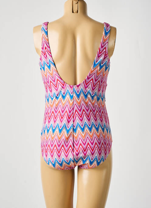 Maillot de bain 1 pièce effet matière satinée haut soutien-gorge balconnet rose SUNMARIN femme