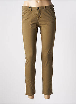 Pantalon 7/8 stretch taille normale vert SCHOOL RAG femme