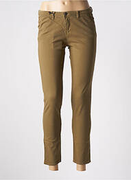 Pantalon 7/8 stretch taille normale vert SCHOOL RAG femme