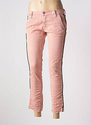 Pantalon 7/8 stretch taille basse rose PLEASE femme