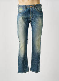 Jeans coupe droite fermeture zippée sous rabat boutonné taille normale bleu FIVE PM homme