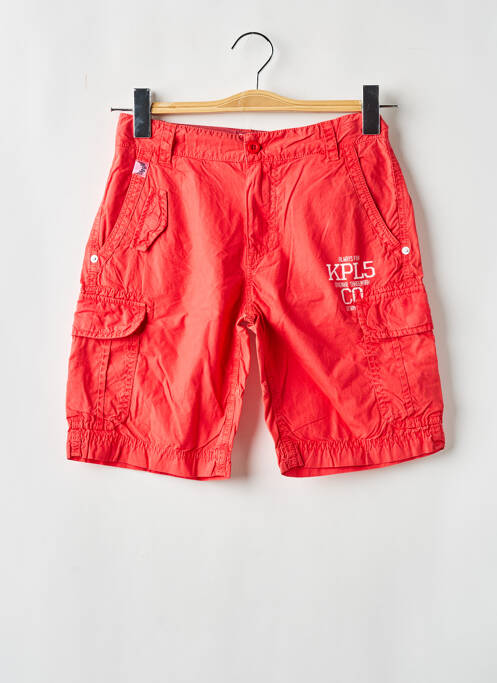 Bermuda fermeture zippée sous rabat boutonné rouge KAPORAL garcon