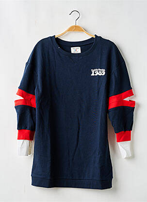 Robe mi-longue col rond manches longues bleu TEDDY SMITH fille