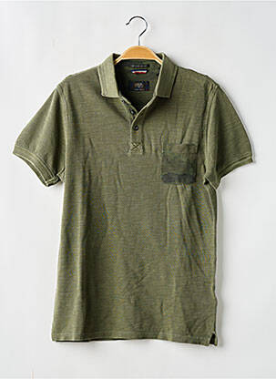 Polo stretch manches courtes vert LE TEMPS DES CERISES garcon